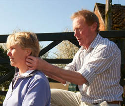 Equine Chiropractic Therapy - Anthony Webber working on the horse