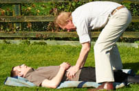 Human Chiropractic Therapy - Anthony working with patient